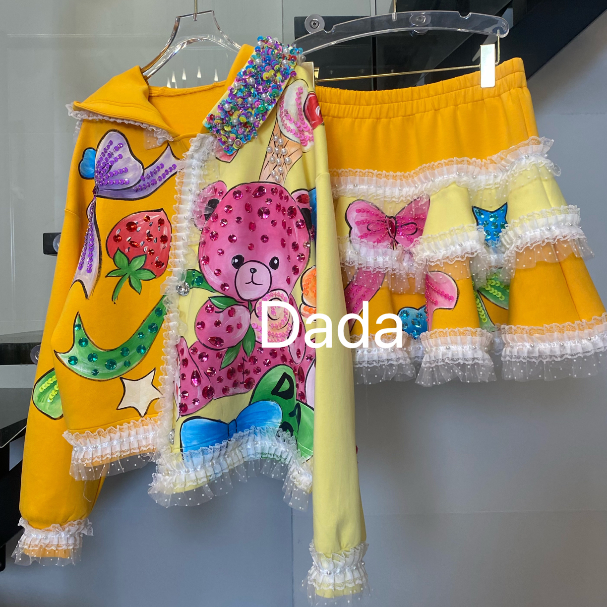Dada设计款新款重工个性款休闲时尚百搭洋气宽松套装C15669