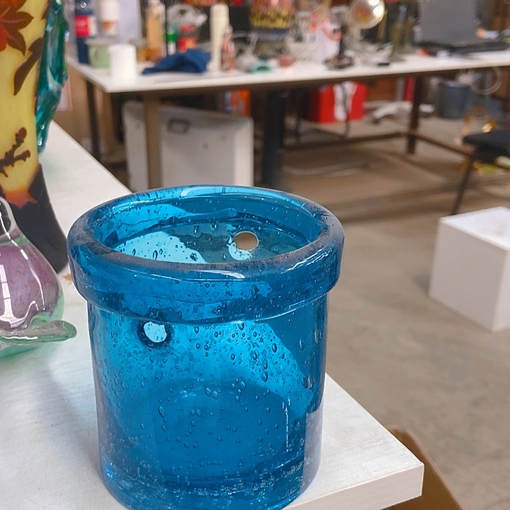 无铅玻璃琉璃花瓶高10口9