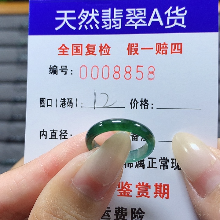 翡翠未镶嵌戒圈8853