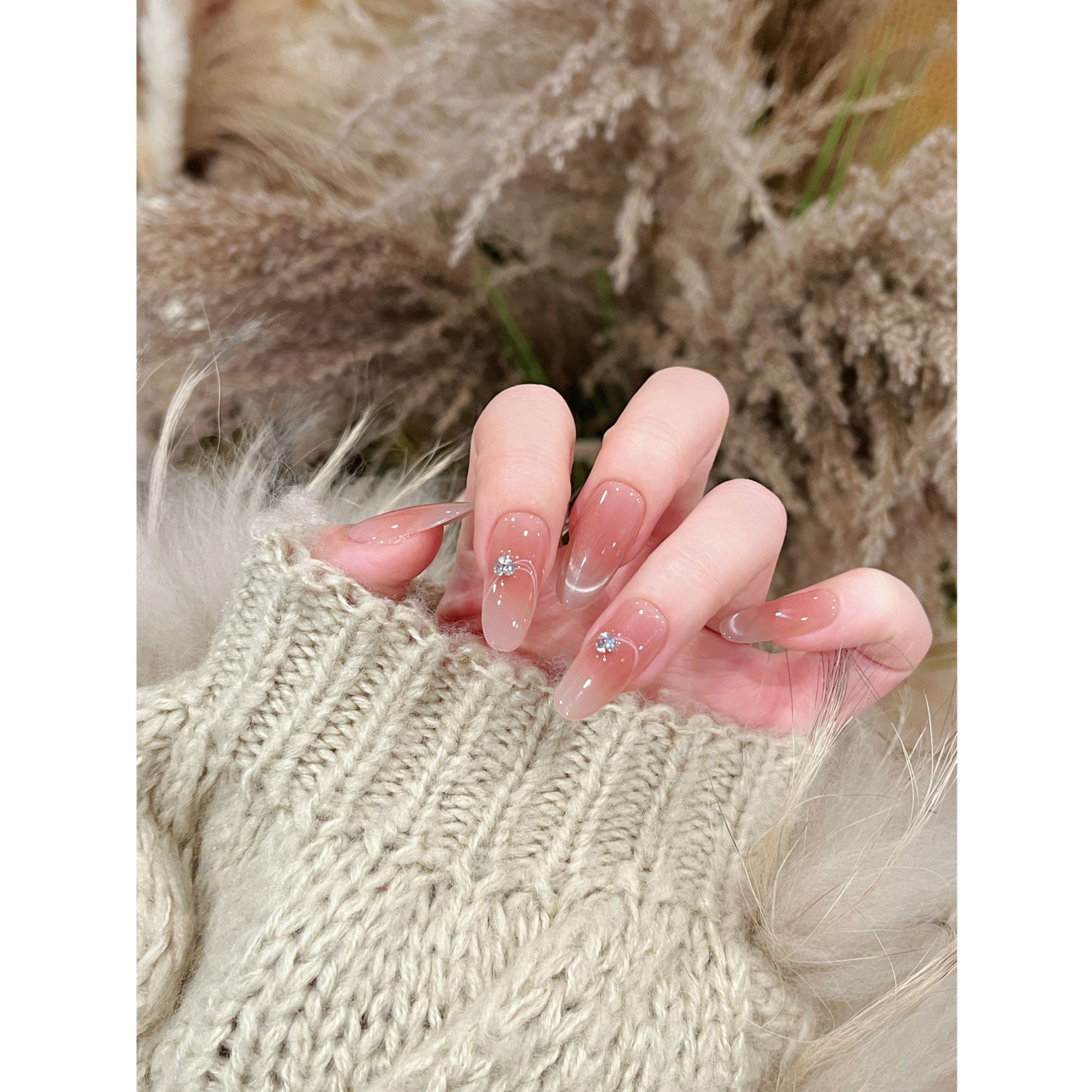 茉哉【法式时光】纯手工定制美甲拆卸穿戴甲A5290