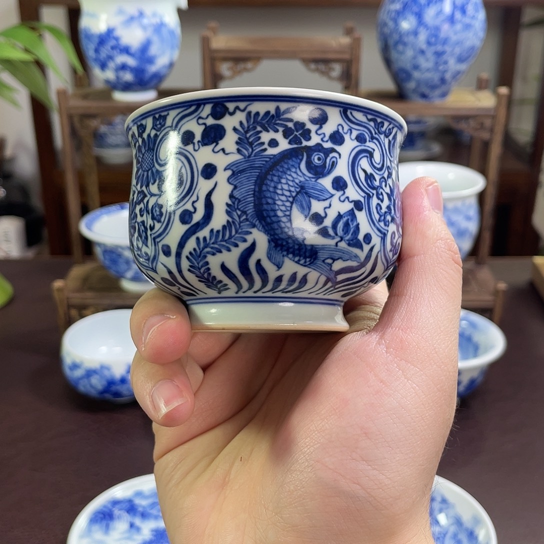 余***人陶纯手工手绘重工鱼藻