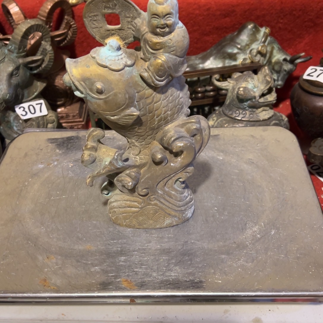 黄***浒黄铜摆件，文房摆件