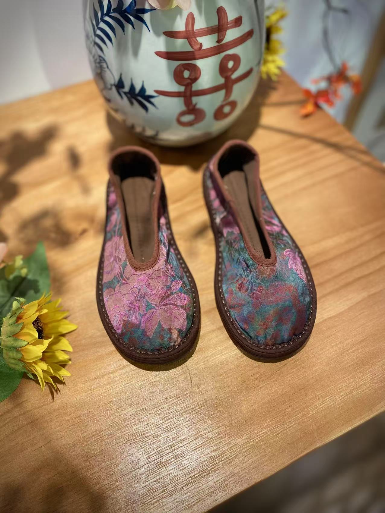 2025夏上新【枝意】V口新中式国潮时尚软底低帮百搭千层底布鞋