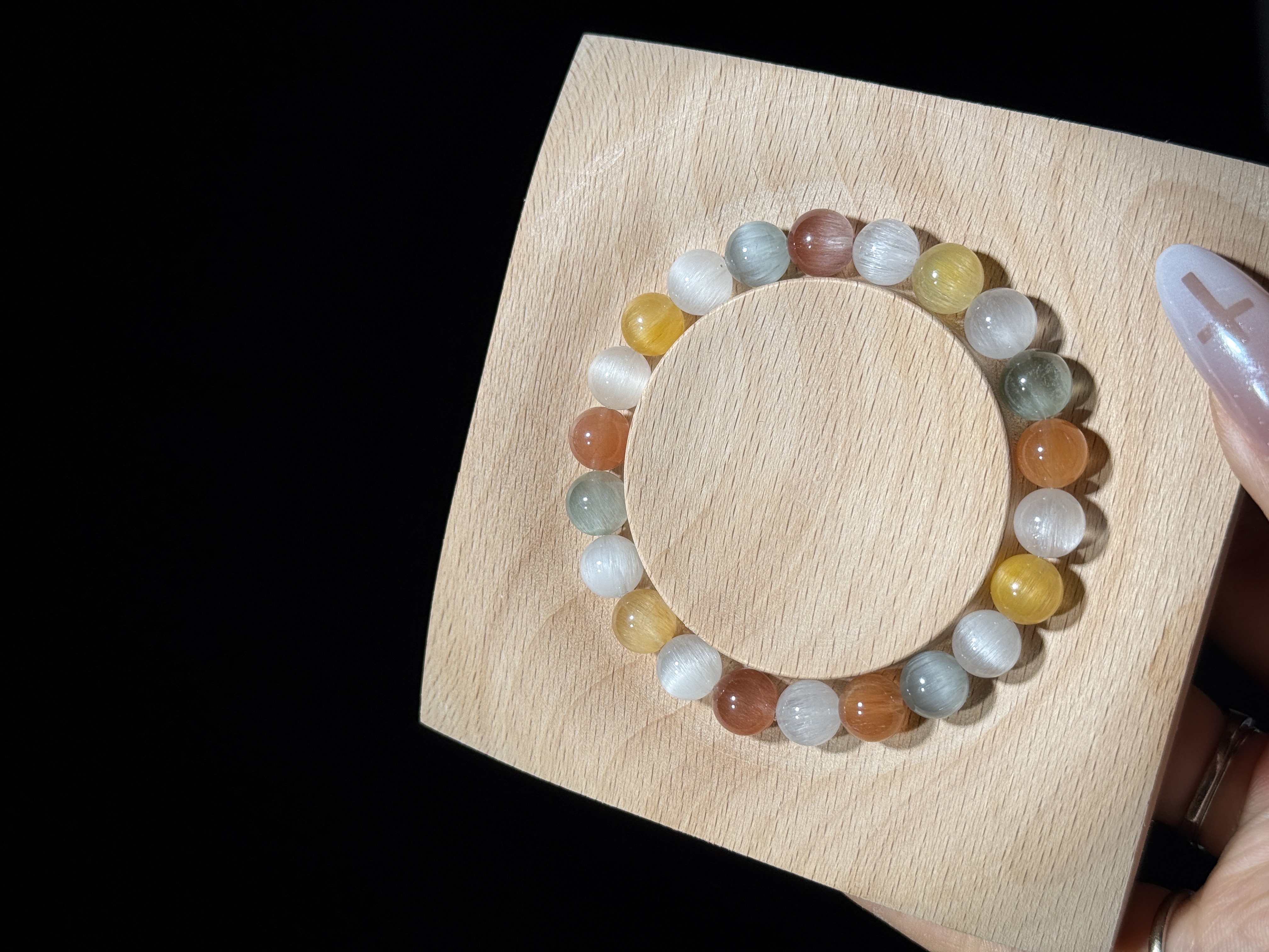 超高品天然兔毛水晶 猫眼拉丝 8.8mm 19.6g-8号