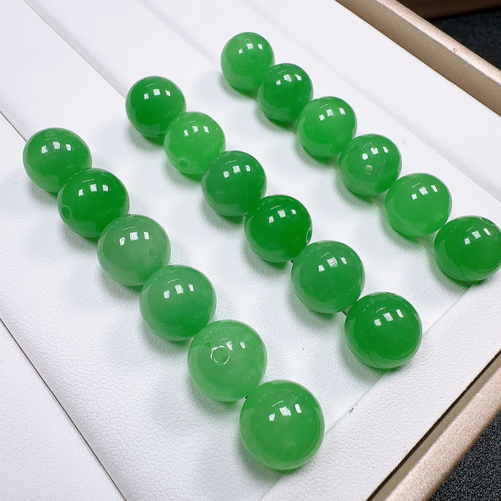 天然缅料A货 冰阳绿 散珠 12mm 多样性发一