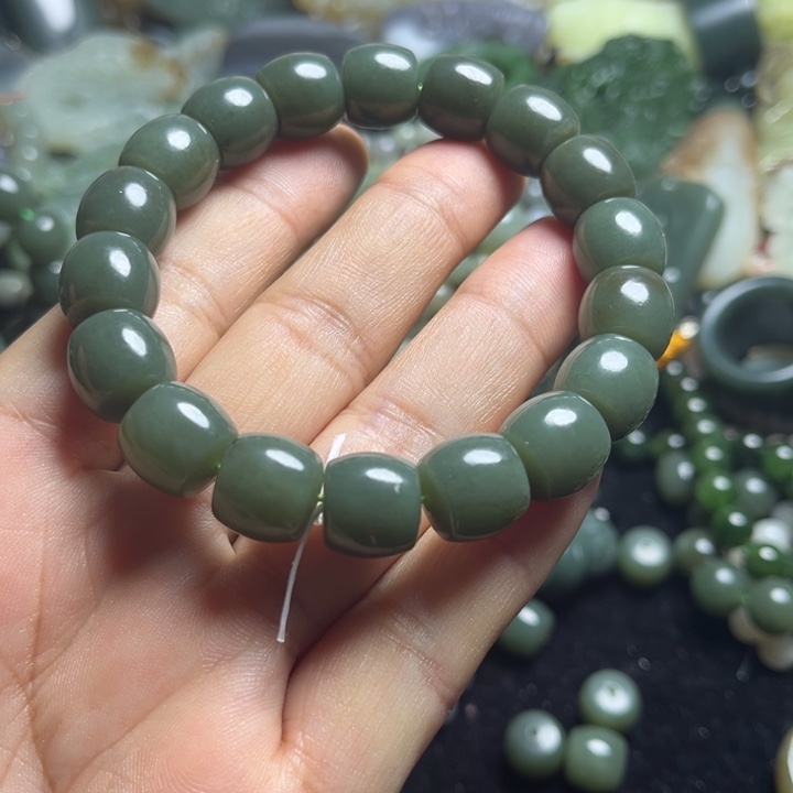 和田玉手串未镶嵌12
