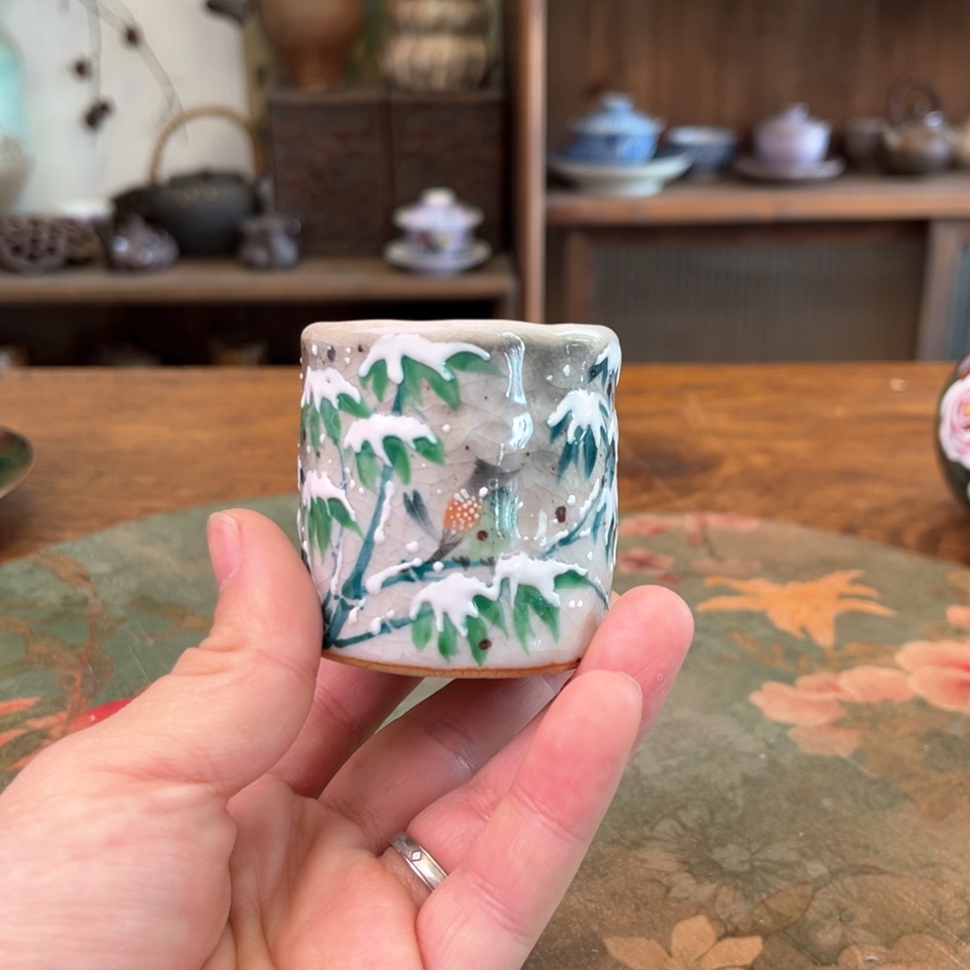 杯柴烧手工手绘陶瓷