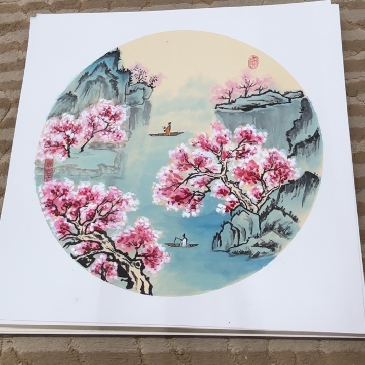 国画花鸟等多种鸟类的栖息