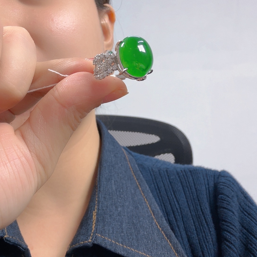 翡翠银S925镶嵌吊坠(不含链)