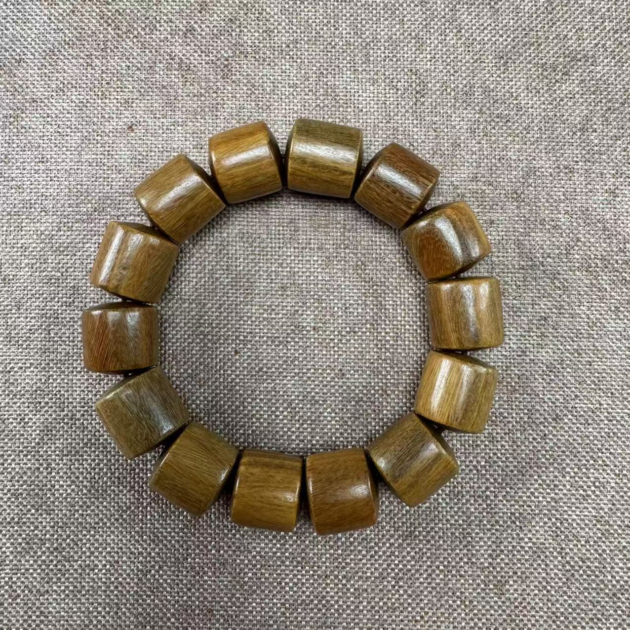 【芸奇】阿根廷绿檀桶珠1.5单圈文玩手串