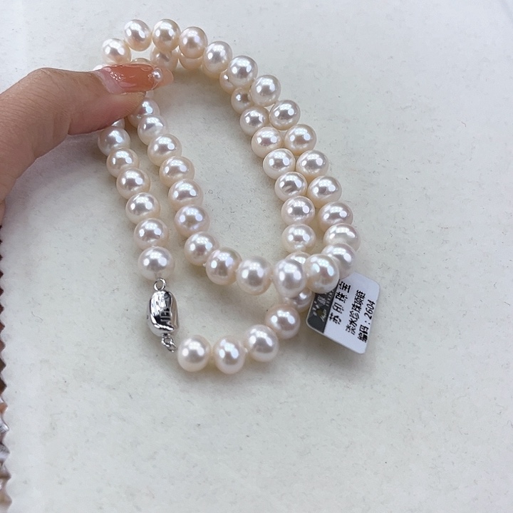 淡水珍珠颈饰银S925镶嵌9➕极光炫彩