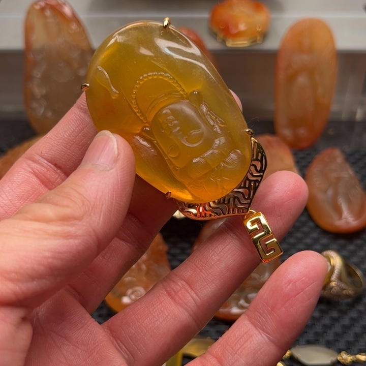 石英质玉颈饰银S925镀金镶嵌菲