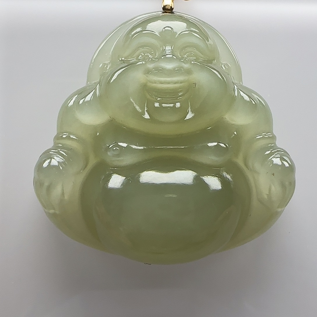 和田玉颈饰18K金镶嵌