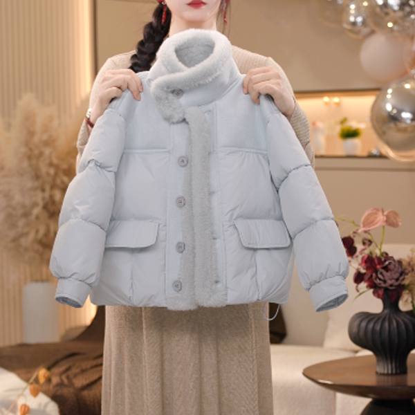 【米拉3】女童蓝色棉衣加厚外套2025秋冬季中大童棉服