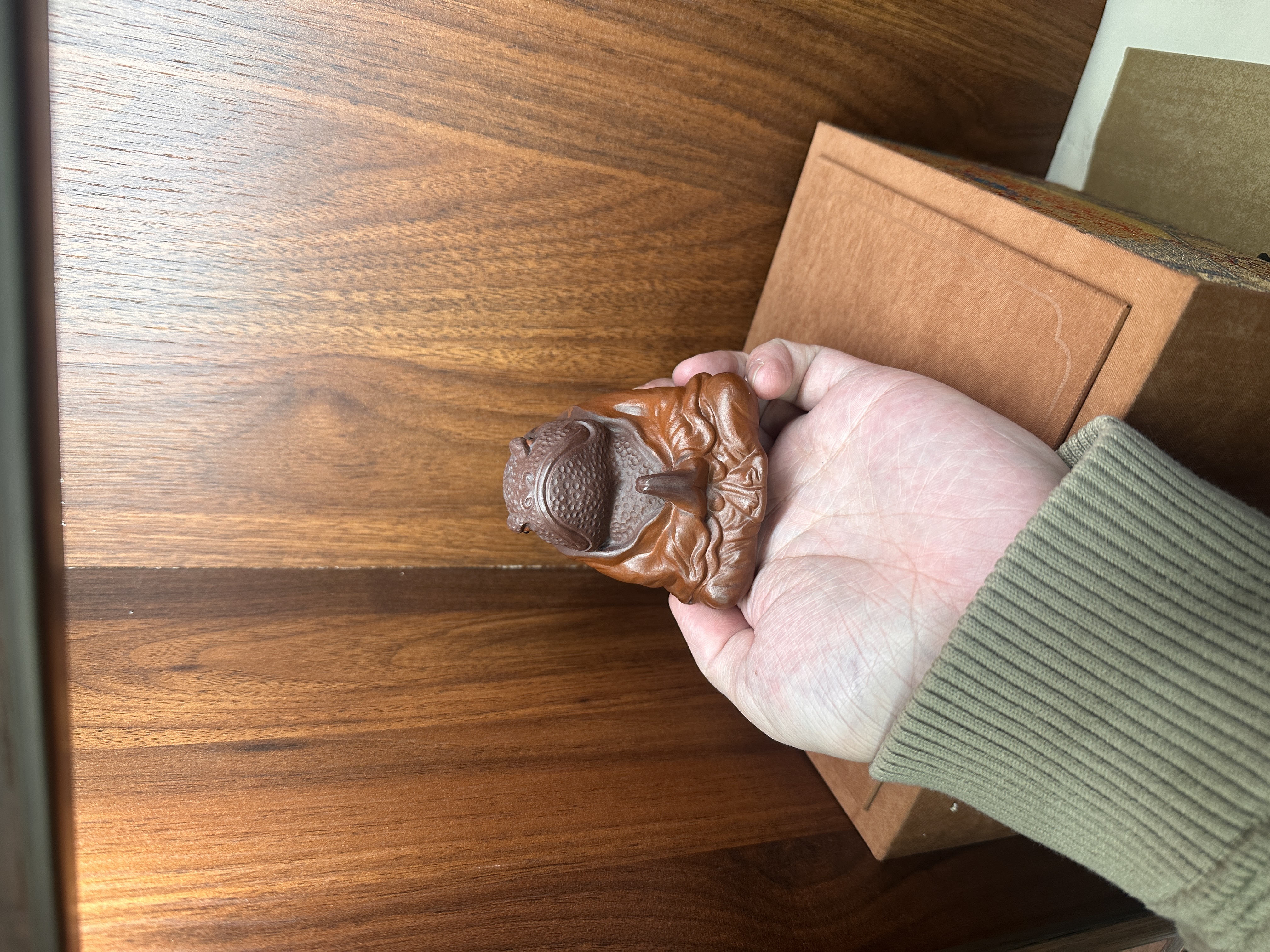 宜兴紫砂蟾仙茶宠摆件可养招财金蟾手工茶玩高8长7宽6 