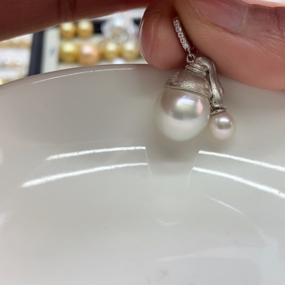海水珍珠吊坠(不含链)银S925镶嵌
