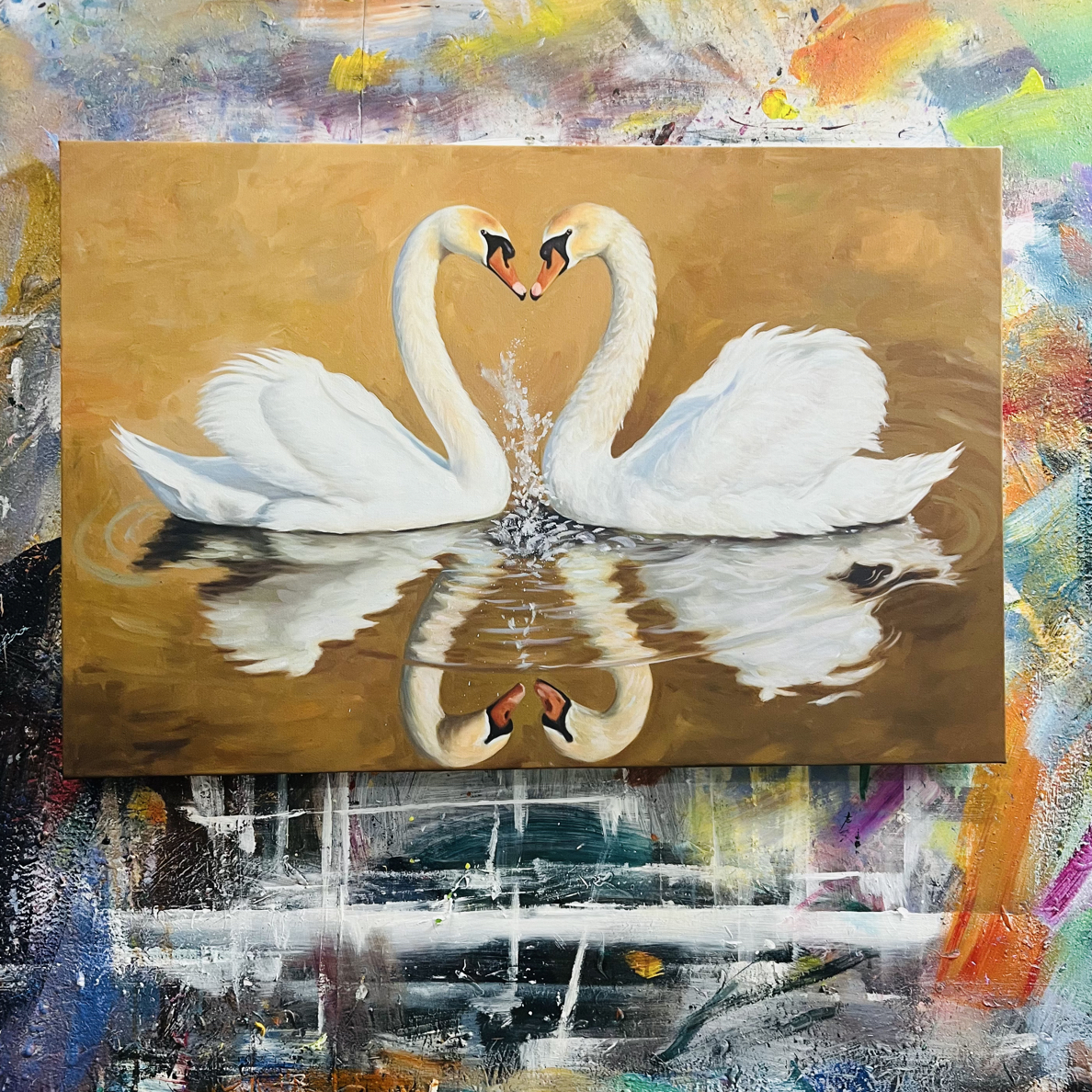 心心相惜挂画现代装饰画不含内框尺寸60.90cm