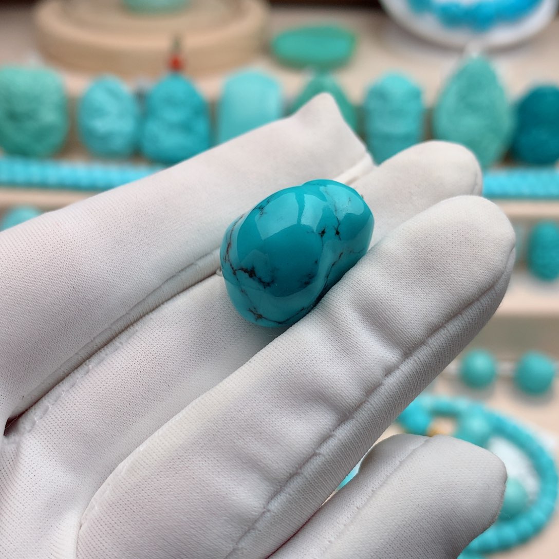 绿松石珠宝奇石未镶嵌6.28克