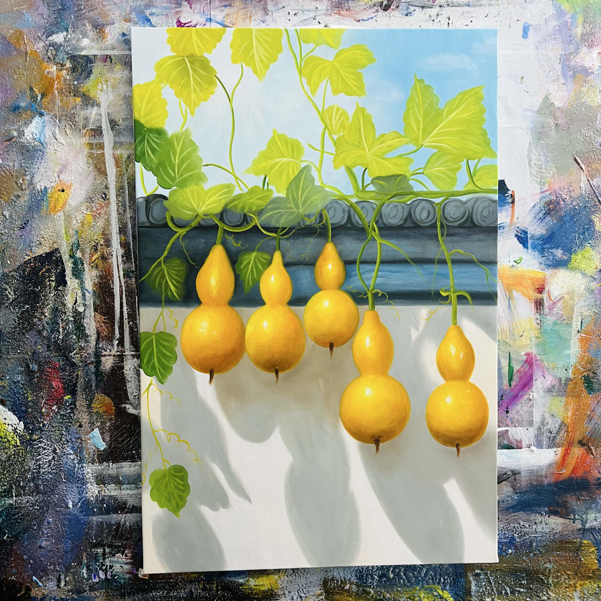 葫芦挂画现代装饰画不含内框尺寸60.90cm