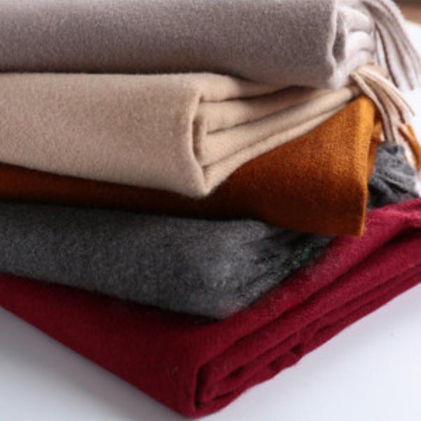 正确版！羊绒羊毛双面提花围巾冬季保暖