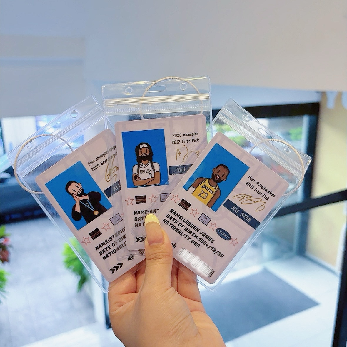 篮球Q版双面球员卡挂件书包背包球迷球星礼物球星卡球员卡挂件