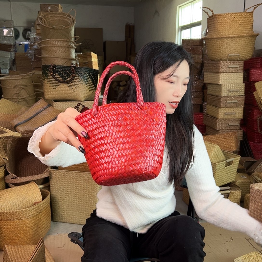 草编草编包/草编收纳盒带瑕疵