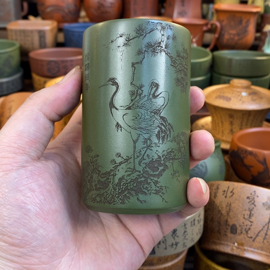 紫砂杯子宜兴全手工紫砂杯