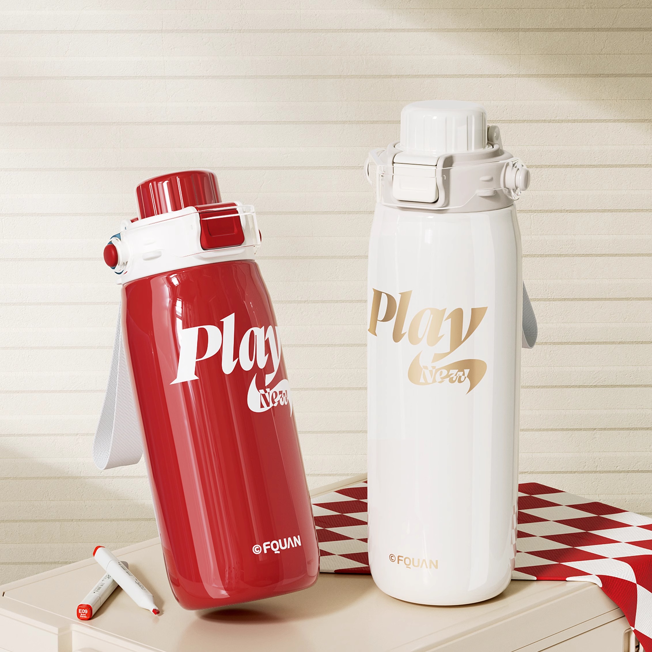 富全家用创意保温保冷杯不锈钢直身杯潮流便携简约可爱学生水杯