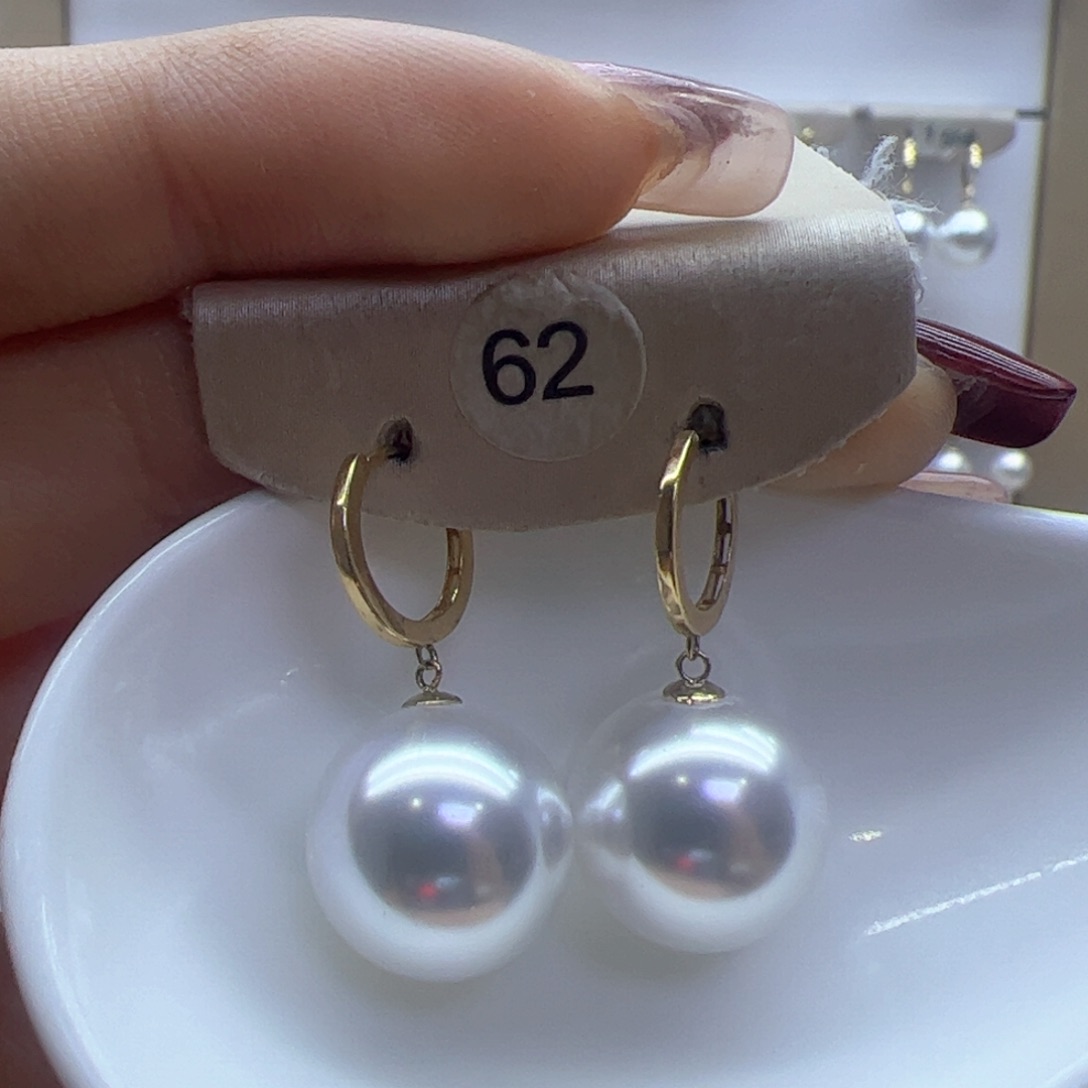 淡水珍珠耳饰18K金镶嵌