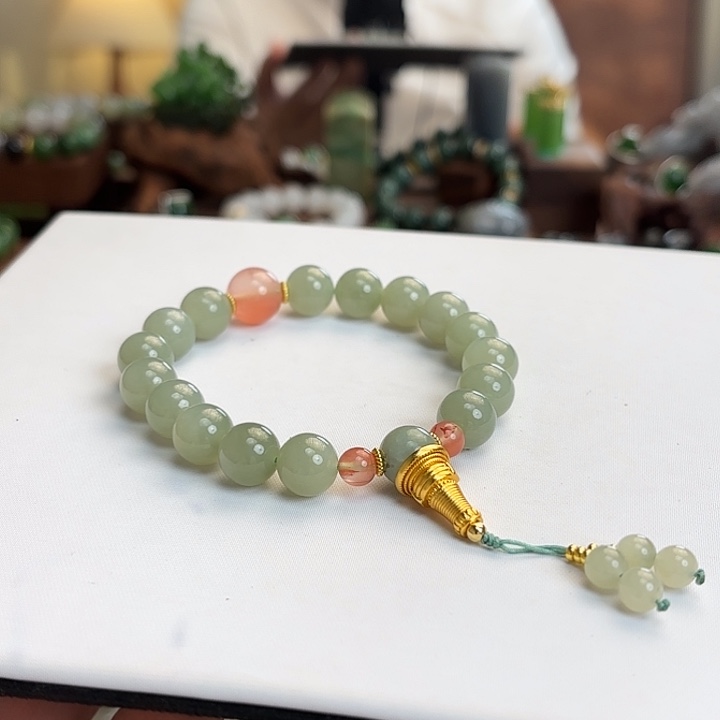 和田玉未镶嵌手链10mm晴水设计款