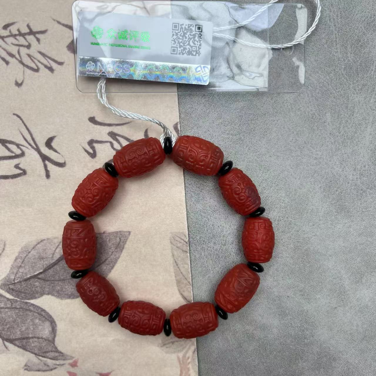 原矿南红手串 回文桶珠 YZ0625［燕赵造物司］