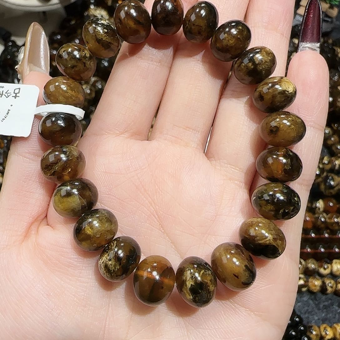 琥珀戒指未镶嵌闪**希抚顺琥珀