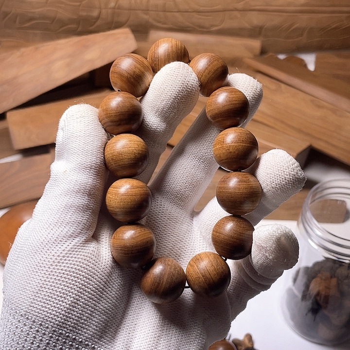 檀香木手串/手链檀香木1.8/13横纹虎皮沉微暇