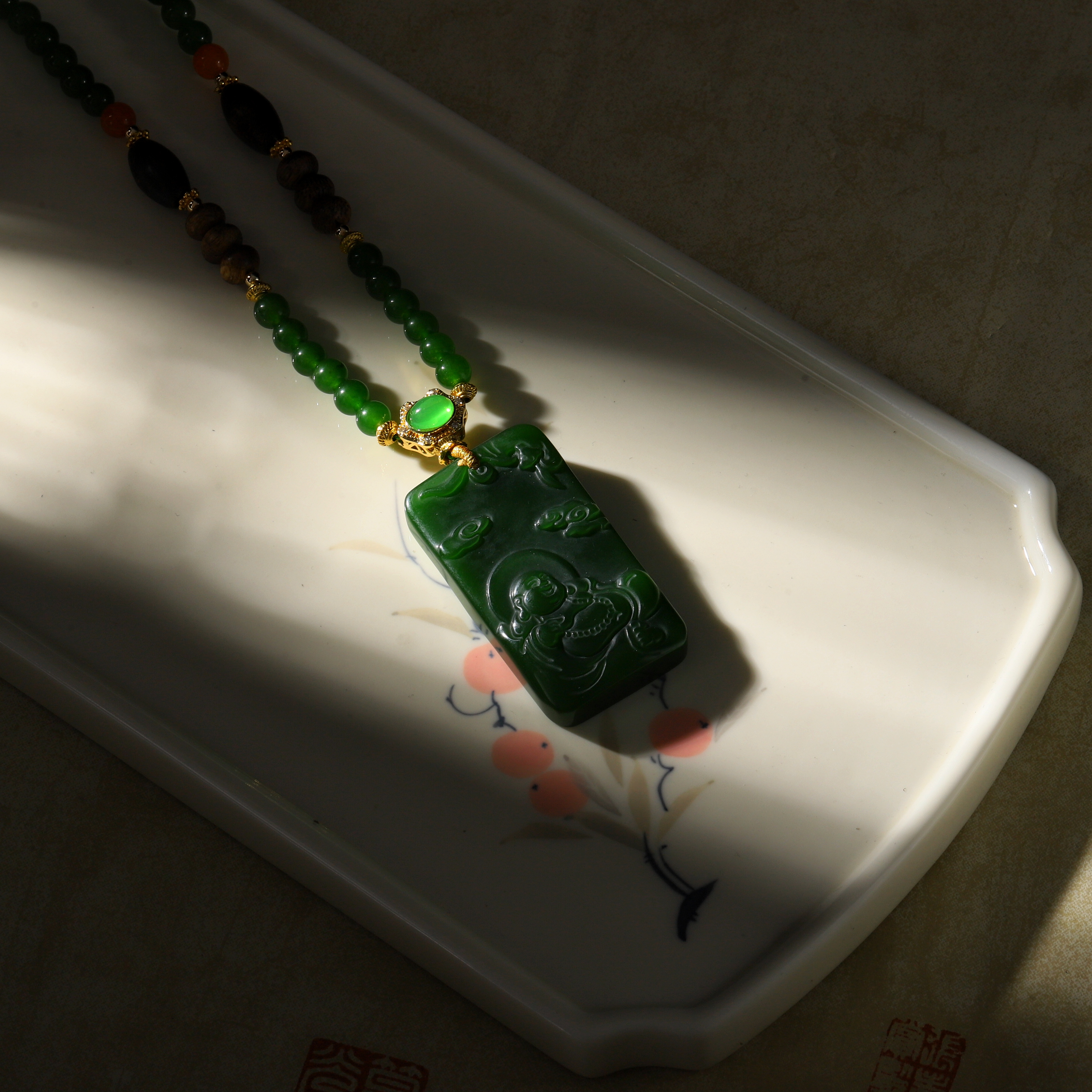 【慧慧珠宝】菠菜绿项链HF1489S