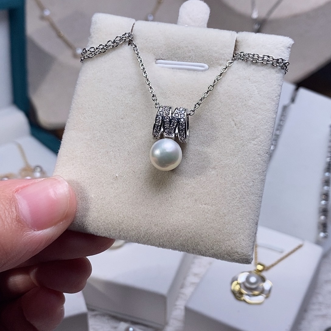 淡水珍珠耳饰银S925镶嵌