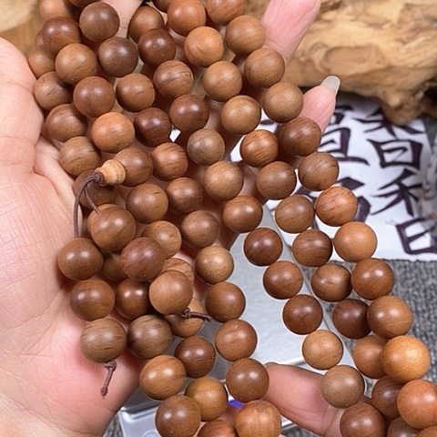 檀香木手串/手链老山檀香风化瘤疤老料1.2/108颗