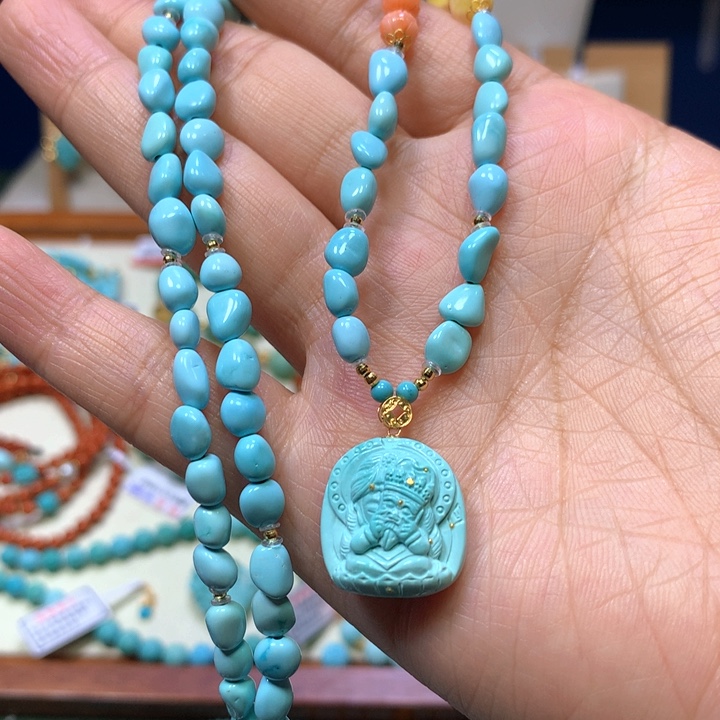 绿松石18K金镶嵌项链