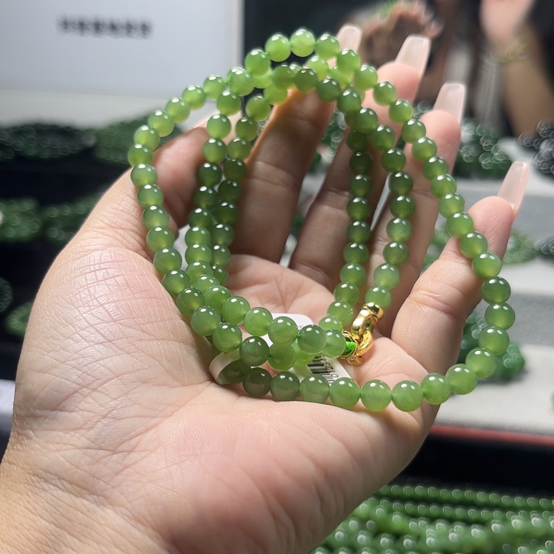 和田玉（碧玉）未镶嵌手链6