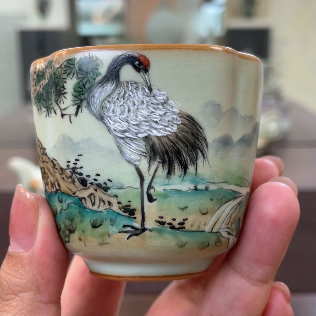 周泽堂彩绘。松鹤