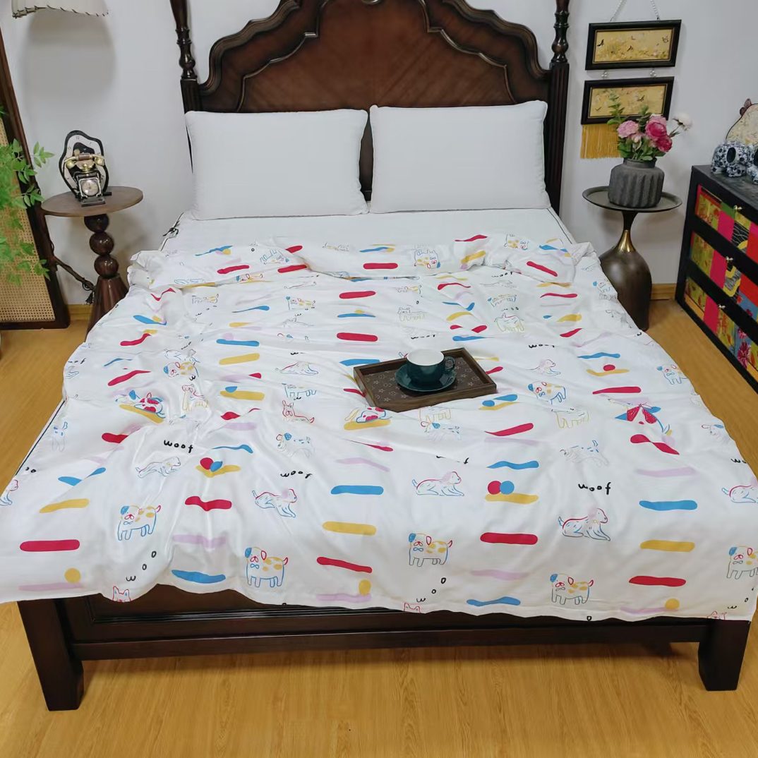 高枝高密印花单人被套150*200微瑕～A021