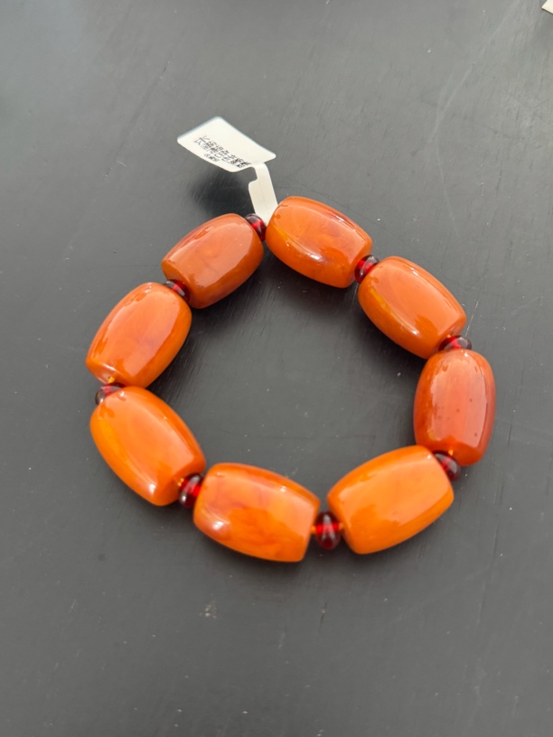 M5 桶形蜜蜡褐色手串