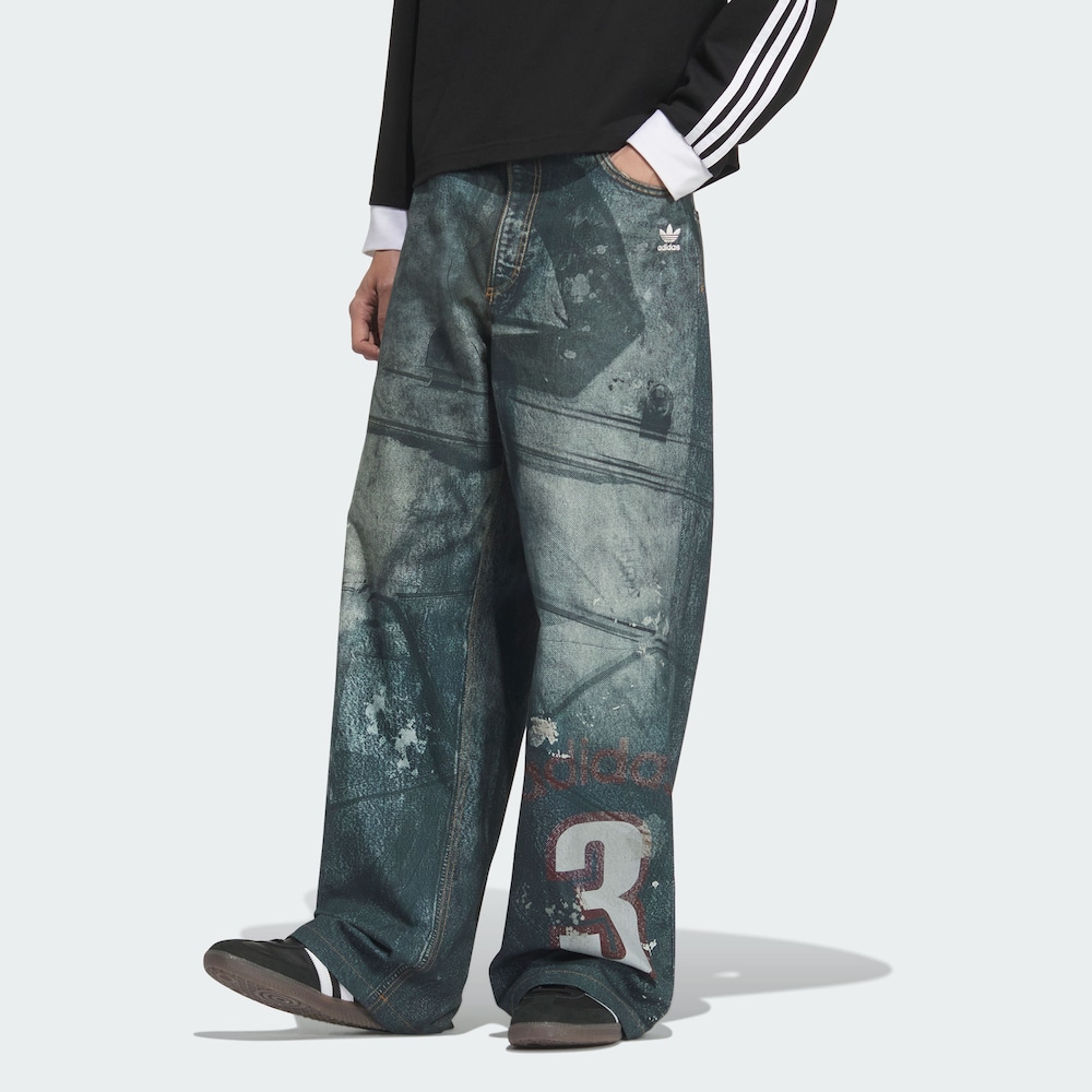 【滔搏联动】adidas/阿迪达斯同款牛仔运动裤KC2691