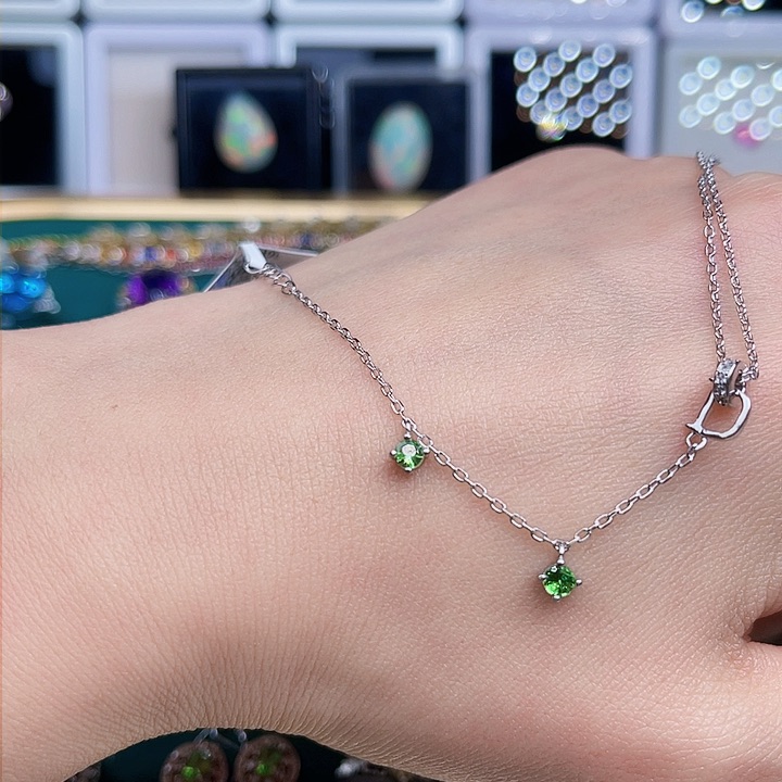 石榴石（沙弗莱）手链银S925镶嵌