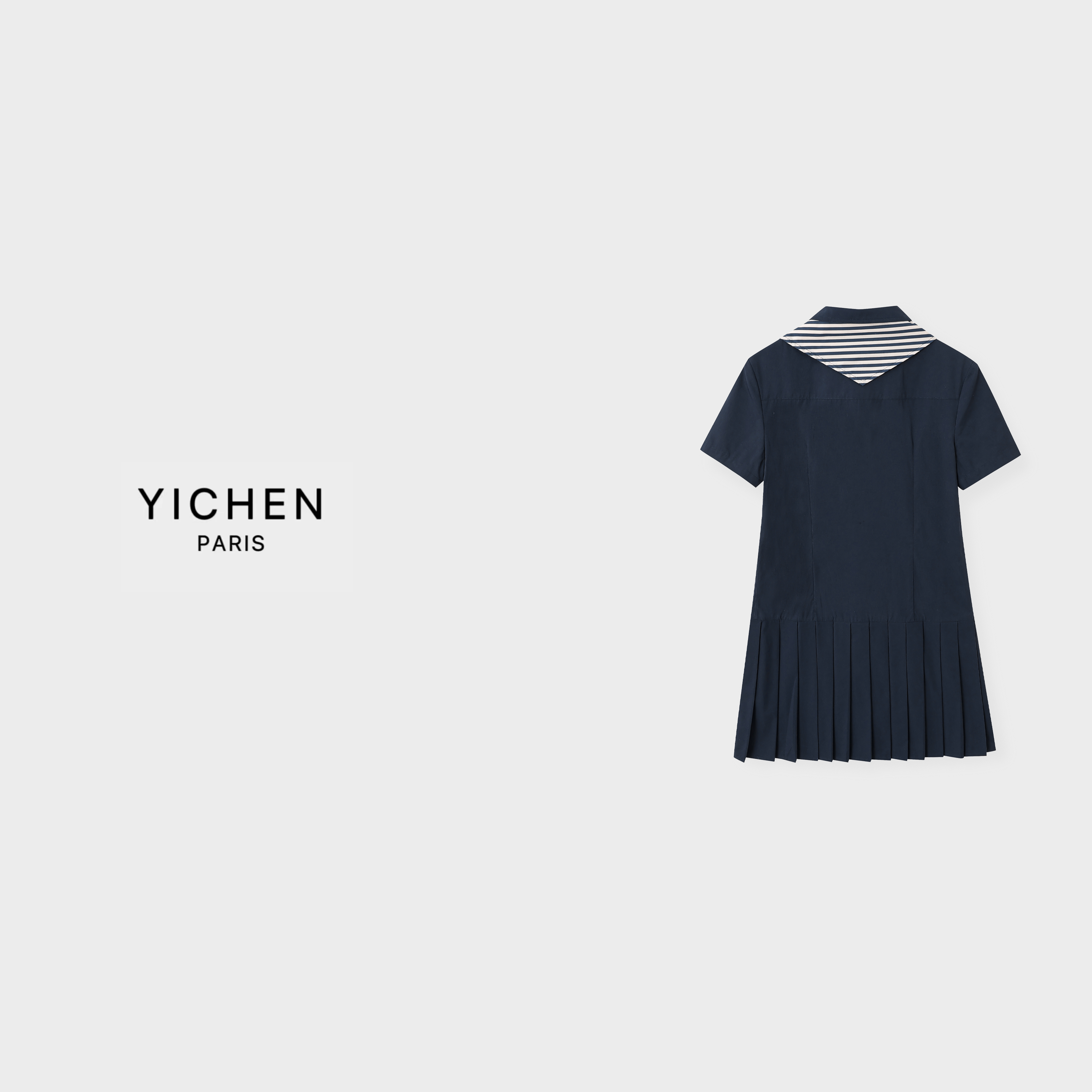 YC 海军蓝m*u刺绣工装小A裙-5102