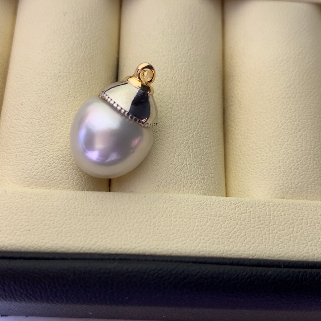 银S925镶嵌吊坠(不含链)海水珍珠