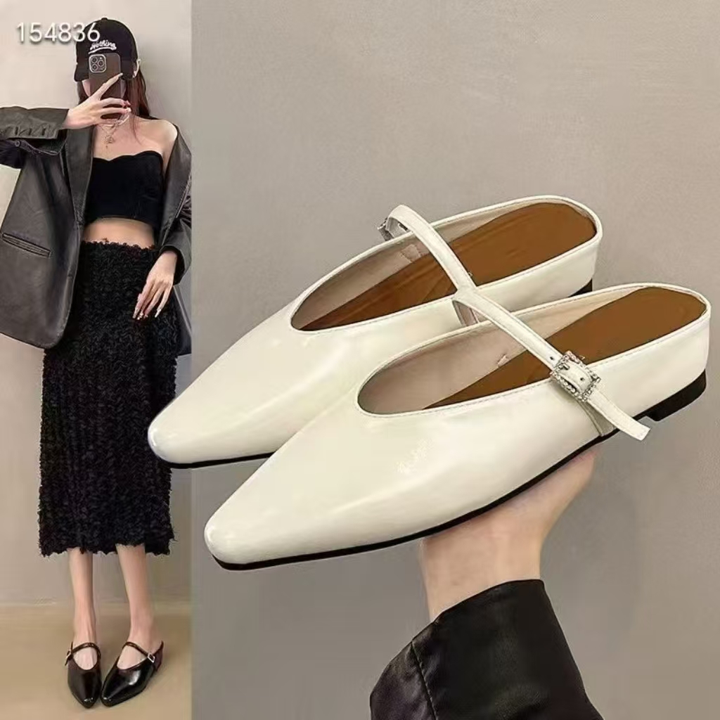 【锦衣服饰】AC 188时尚潮流尖头浅口一字带半拖