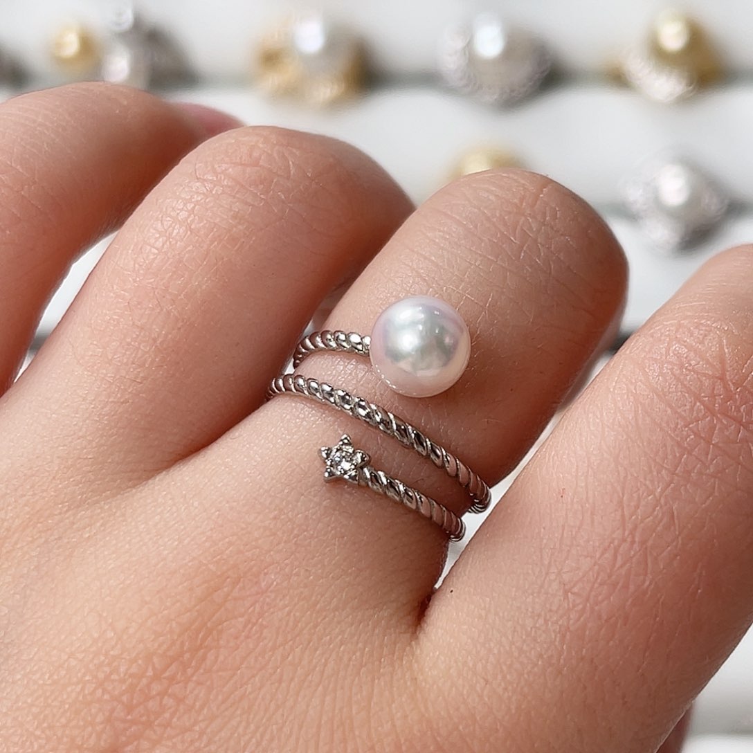海水珍珠戒指银S925镶嵌