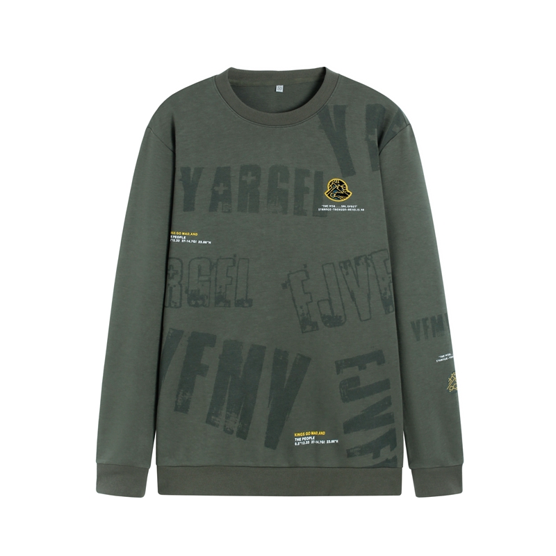 *71326  男士简约时尚秋季中青年卫衣长袖T恤圆领上衣打底衫  