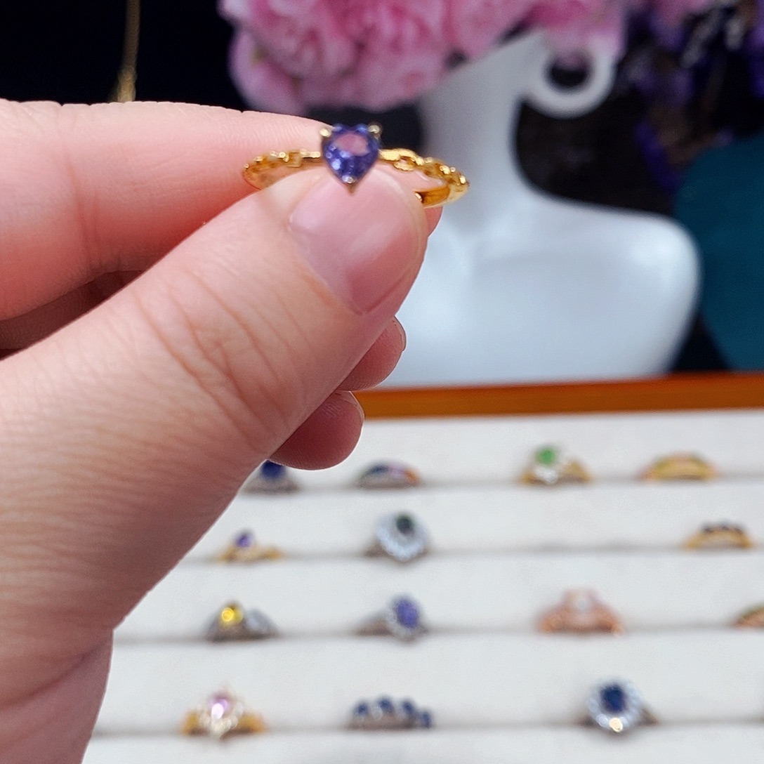 坦桑石戒指银S925镶嵌