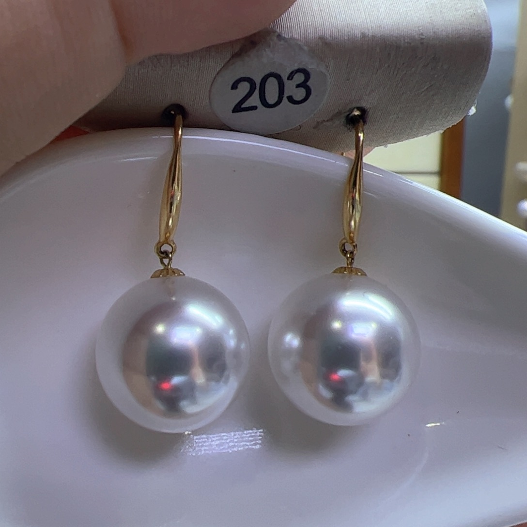 淡水珍珠耳饰18K金镶嵌